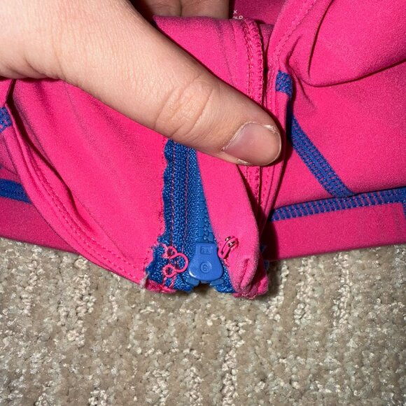 BuffBunny Surf & Turf Crop Wave Bike Short & Dive Zip Bra Set in Miami Vice Pink - Picture 8 of 14